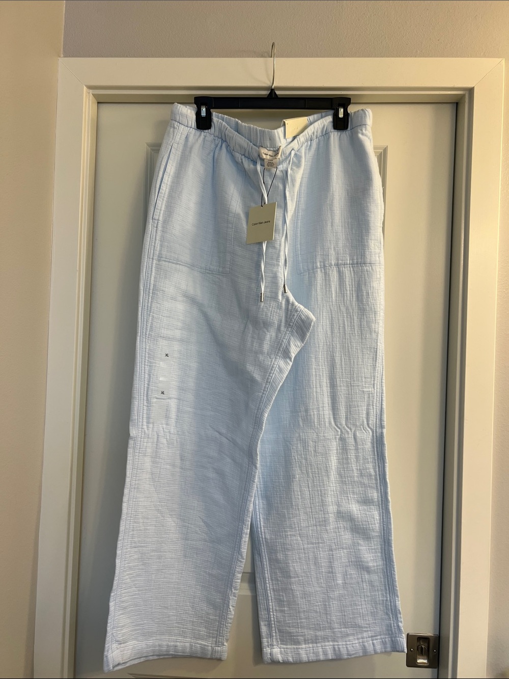Calvin Klein Light Blue Drawstring Pants